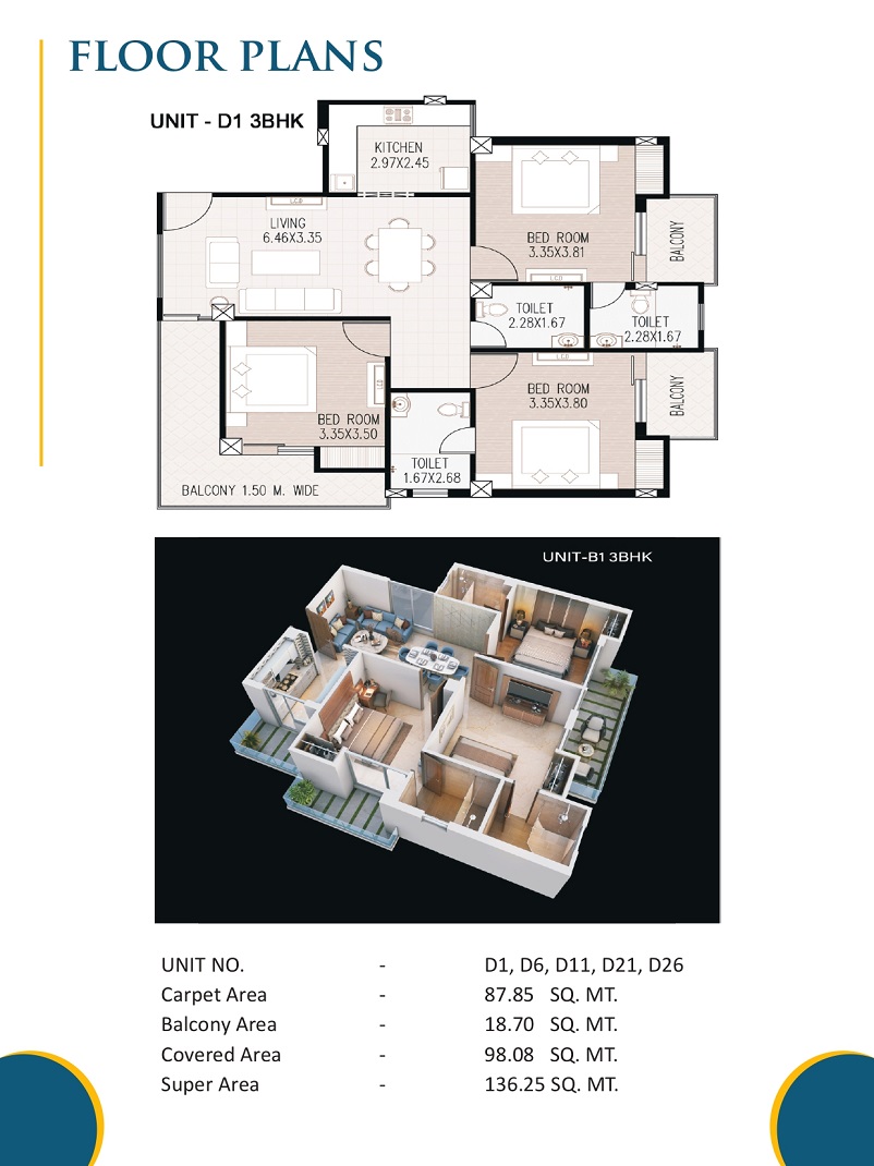 Unit- D1 3BHK