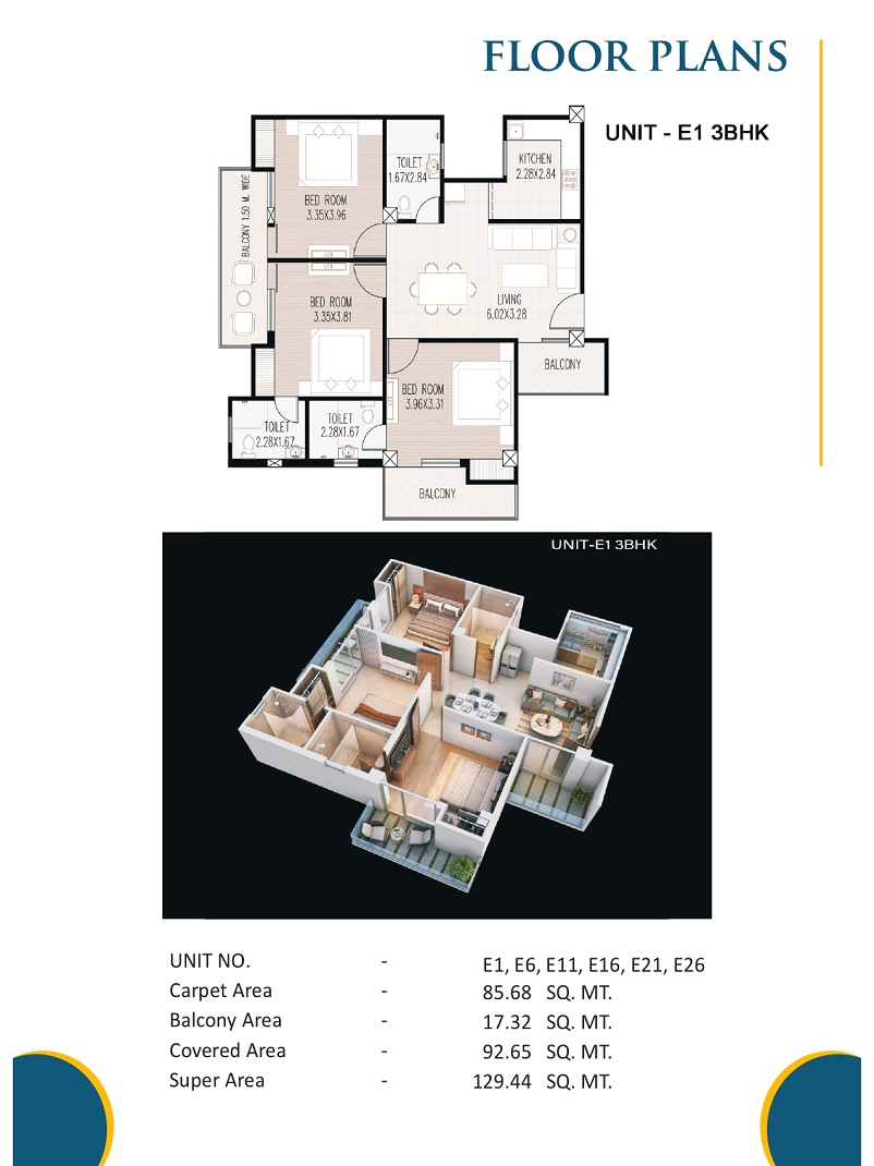 Unit- E1 3BHK